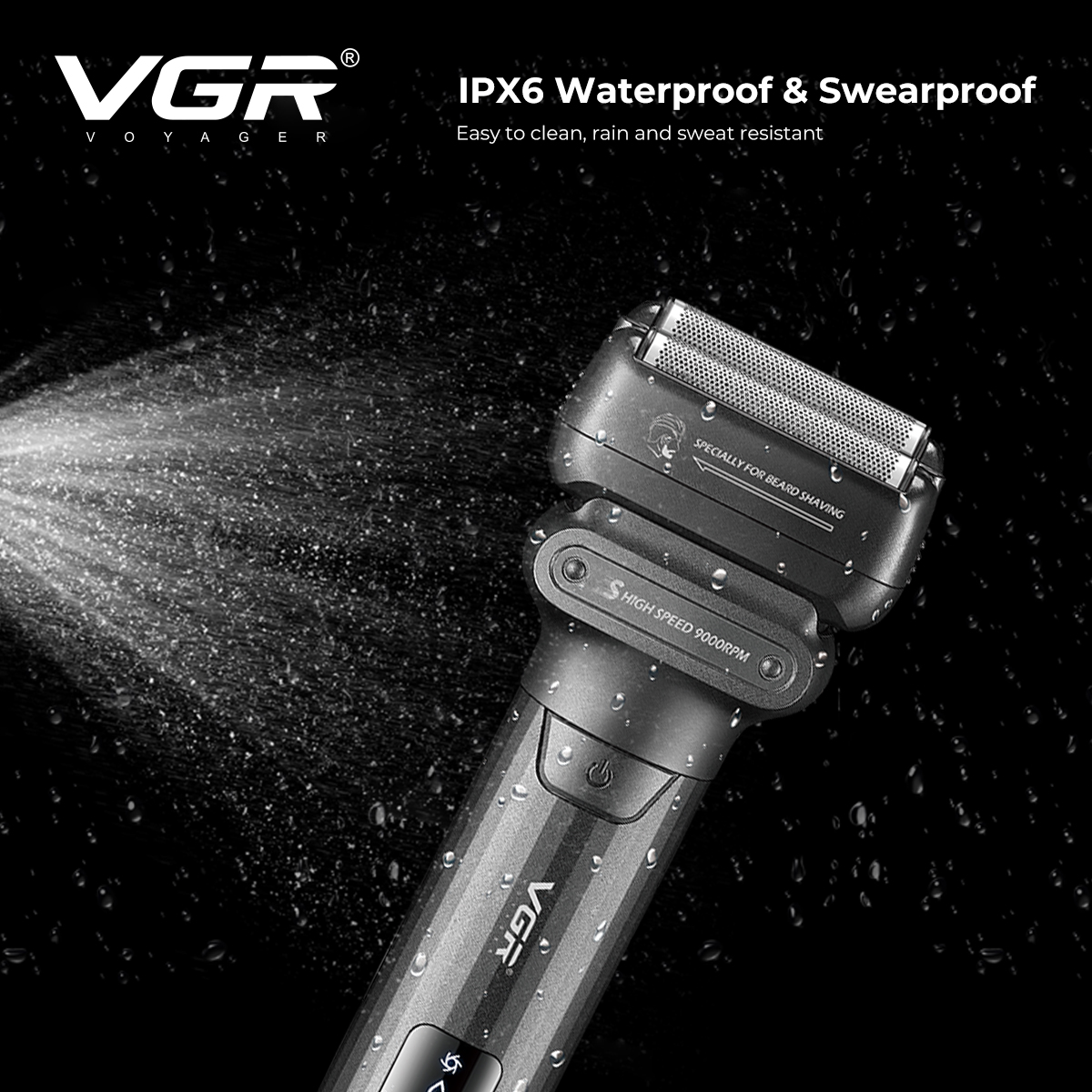 VGR Haartrimmer Elektrisch Dubbelzijdig Scheerapparaat Gezichtsscheerapparaat Reciprocating Baardtrimmer IPX6 Professionele Trimmer voor mannen V-368