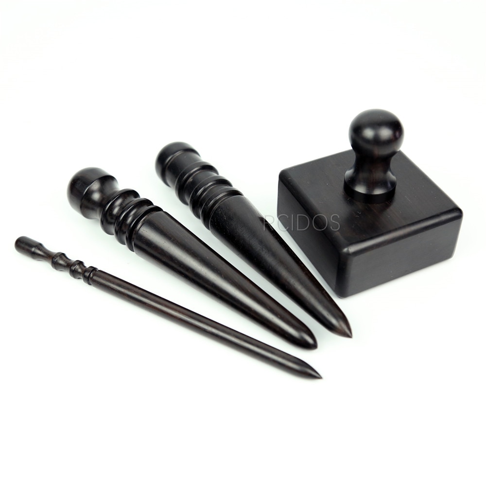Sandalwood Grinding rod,4 mills Ebony Wood leather tip side border burnisher,leather side polish wood bar