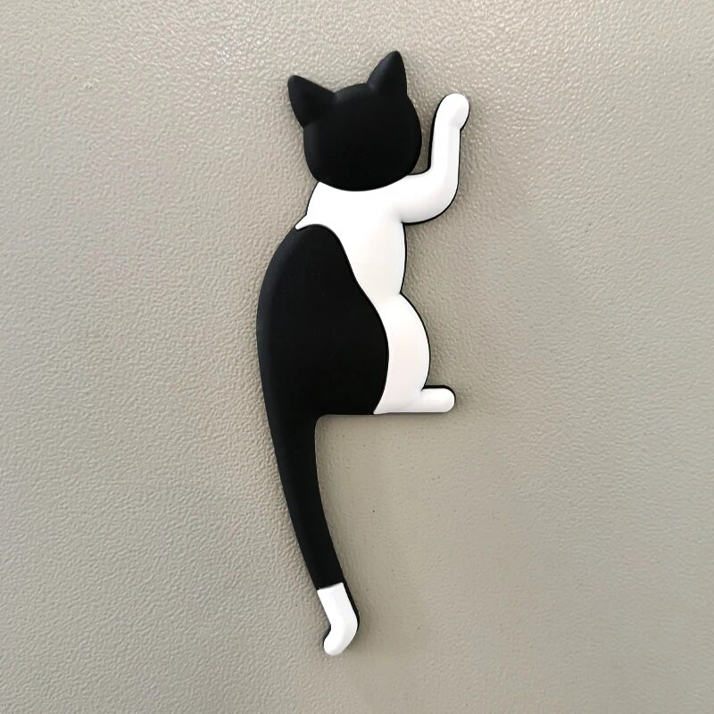Kühlschrank-Magnethaken im süßen Katzen, Kawaii-Kühlschrankaufkleber, stanzfreier Magnethaken, magnetischer Aufbewahrungshaken: YELLOW