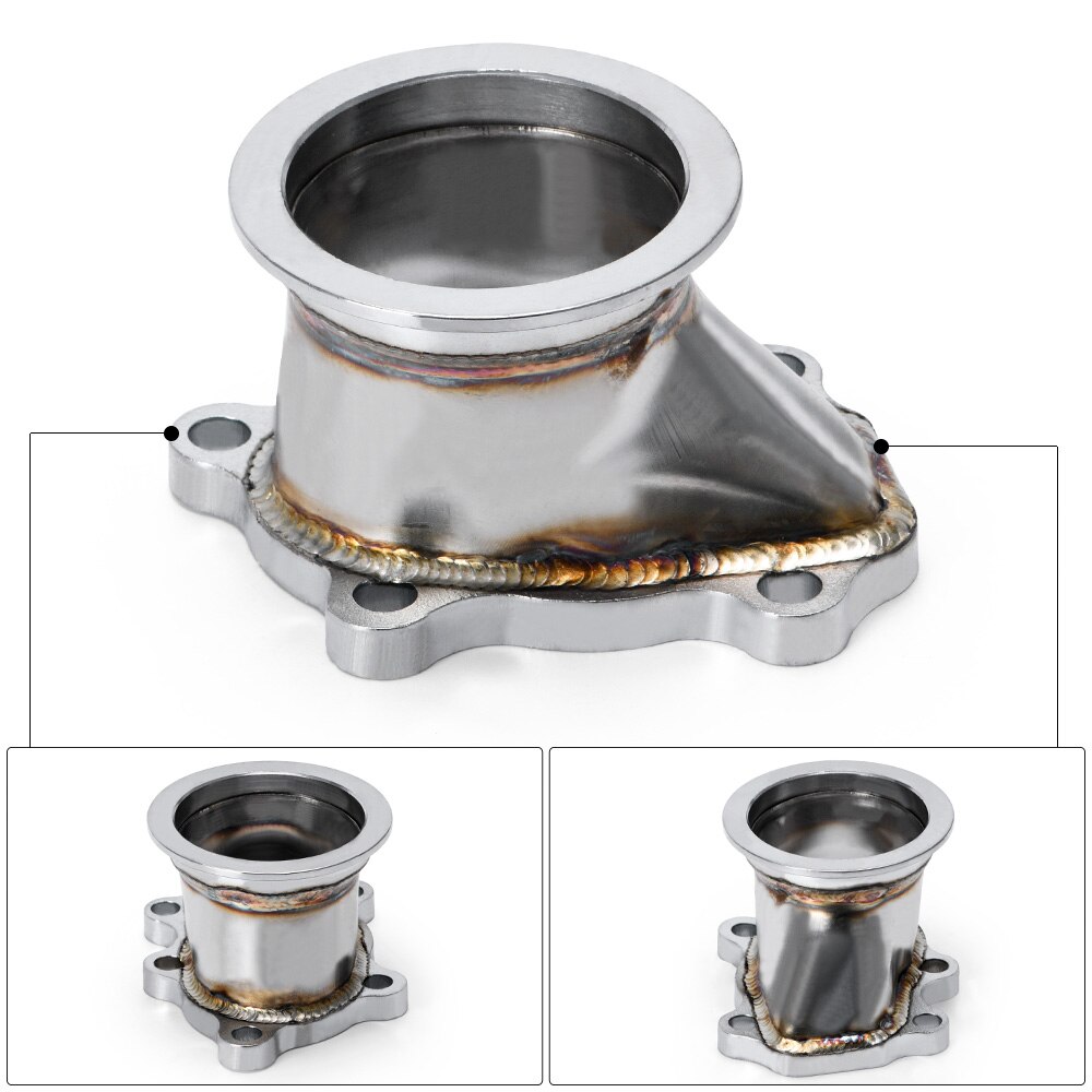 Hypertune-Rvs Adapter Voor T25 T28 GT25 GT28 2.5 &quot;63Mm V-Band Klem Flens Turbo down Pipe Adapter HT4833