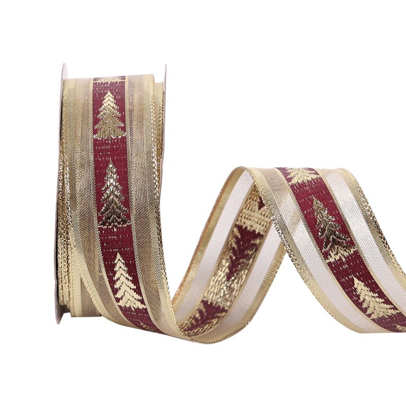 Cintas decorativas navideñas de 3,8 M de longitud, cinta de satén en polvo, cintas artesanales, decoración de árbol de Navidad, fabricación de lazos: 1
