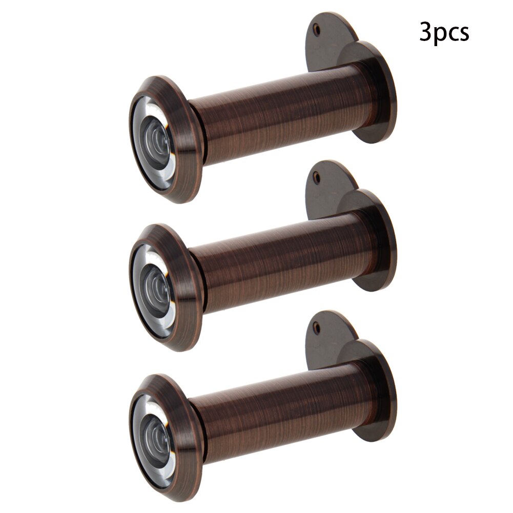 Verlengen 200 Graden 16Mm Deur Viewer Privacy Cover Voor 55-90Mm Dikke Deur Veiligheid thuis Deur Eye Kijkers 1-3Pcs: Red Bronze x3pcs