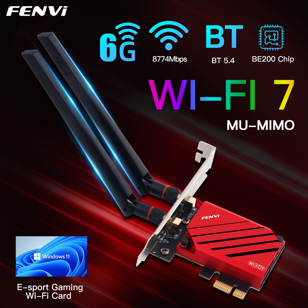 WiFi 7 BE200 PRO Pcie Wireless Wifi Adapter Card Tri-band Bluetooth 5.4 for Intel BE200NGW wifi7 2.4G/5G/6GHz Win 10/11 64bit: Gold