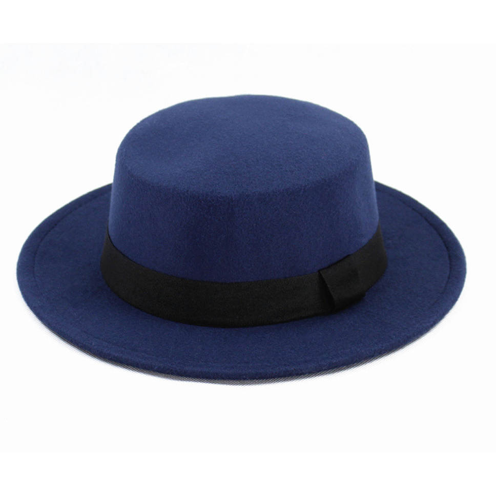 9 farver jazz kasketter herrehatte imiteret uldne kvinder mænd damer fedoras top hat europæisk amerikaner runde kasketter bowlerhatte: 7