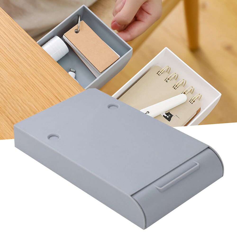 Self-Adhesive Storage Drawer Under Desk Pencil Tray Remote Control Key Mask Hidden Organizer Storage Box Holder Case Space Saver