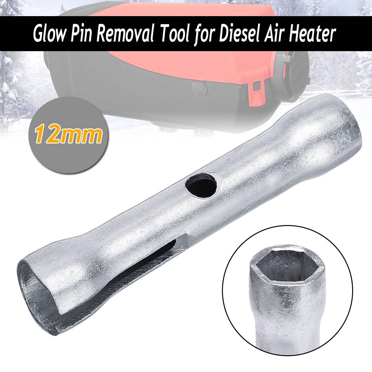 Calentador de aire de coche de 12mm, herramienta de eliminación de Pin brillante para calentadores Airtronic Eberspacher y calentadores importados chinos con Pin ovalado