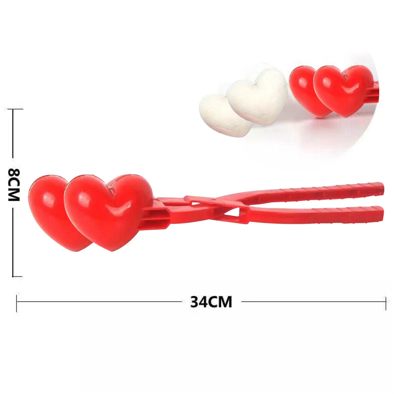 Hart Sneeuwbal Maker Winter Plastic Maker Clip Kids Outdoor Mold Speelgoed Liefde Hartvormige Sneeuw Zand Mold Tool Winter Kid Game: F
