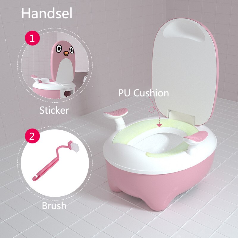 Baby binnentoilet voor kinderen potje baby urinoir kindertoiletbril potje toiletbril draagbaar toilet zindelijkheidstraining urinoir: Roze (pu kussen)