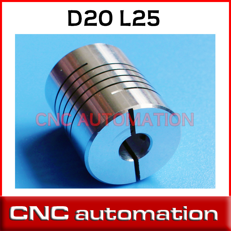 5pcs Aluminium CNC shaft couplings OD20mm*25mm flexible coupler stepper motor Engraving Machine 4 5 6 7 8 6.35mm .25" 1/4 inch