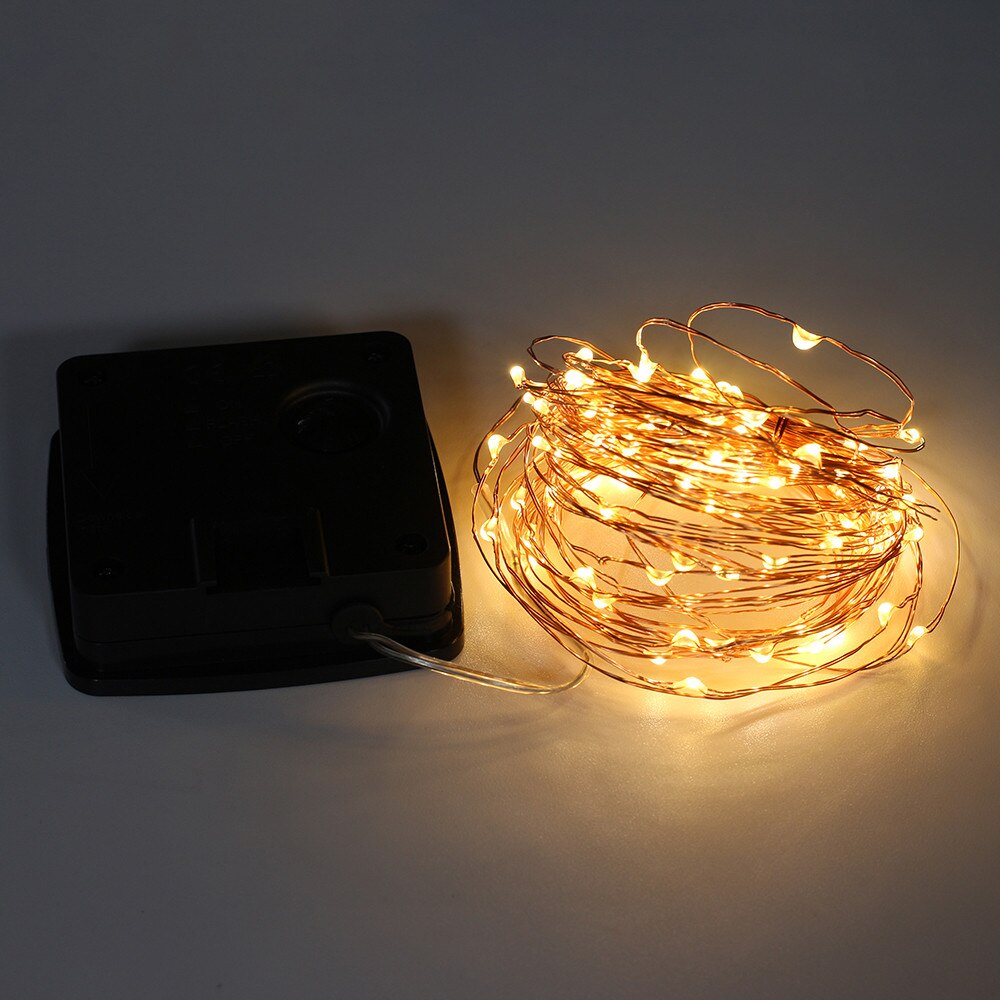 5m 50lights Outdoor Solar Powered Copper Wire Light String Fairy Party Decor