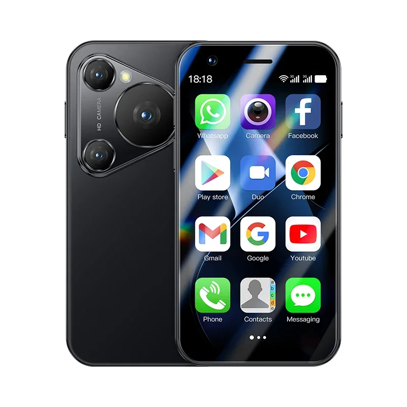 Estreia mundial SOYES P70 Pro Max Mini Smartphone Android8.1 3.0 Polegadas 16GB 2000mAh Face ID Dual SIM Standby Play Store 3G: Preto