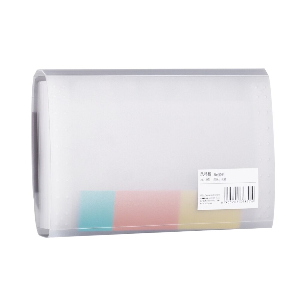 A6 Plastic Portable File Folder Extension Wallet Bill Receipt File Sorting Organizer Office Storage Bag Folders Filing Products: Gray 13-Layer