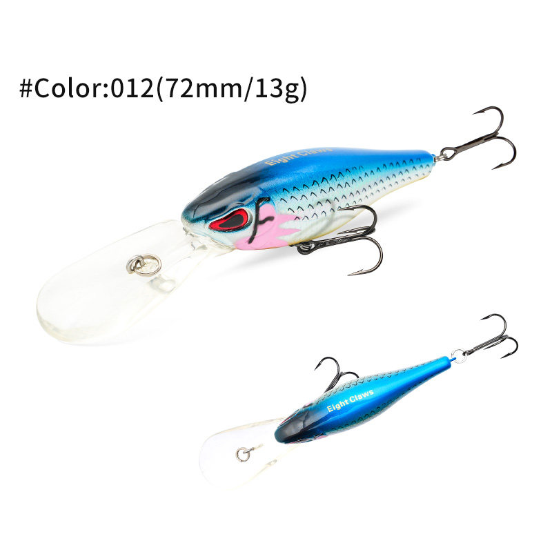 MSEASFREE Señuelo de pesca flotante Minnow, cebo duro Artificial, sonajero de 72mm y 13g, Wobblers de agua dulce para Lucio, aparejos de pesca: Multicolor