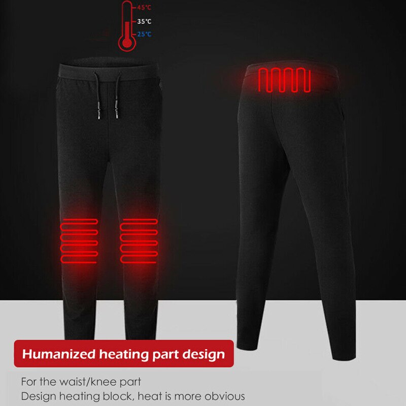 Intelligent Electric Heated Trousers Heater Warm Winter USB Long Pants Women Men Casual