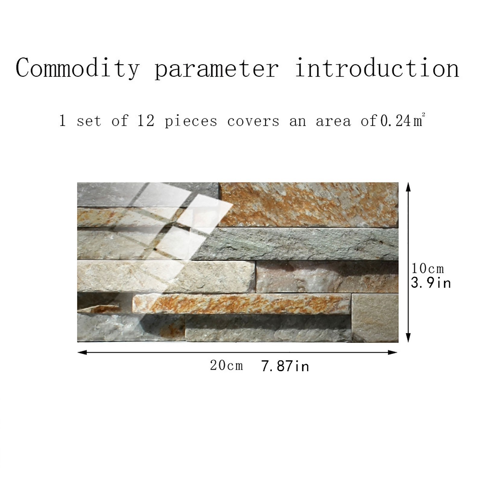 Marble Tile Stickers 12PCS 10x20cm DIY Self-Adhesive Wall Stickers Decor Bathroom Desk Wardrobe Waterproof PVC Wall Decals: F 12pcs