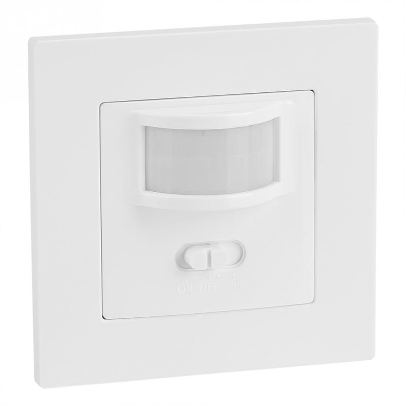 AC 110V-240V Infrared PIR Motion Sensor Recessed Wall Lamp Light Bulb Switch PVC Material