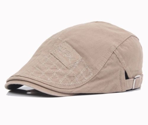 Gorra de algodón clásico para hombre, gorra Newsboy, gorra para conducir al sol, boina plana para caballero: khaki