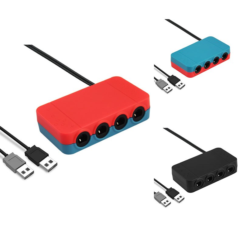 4-Port for Nintendo Switch GC Wii U PC to Controller Gamepad Converter Adapter Dual USB Support TRUBO HOME Converter