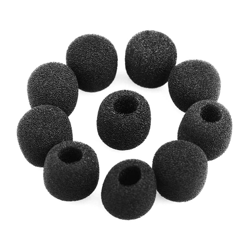 10pcs Headset Replacement Cover Gooseneck Sponge Foam Microphone Windscreen