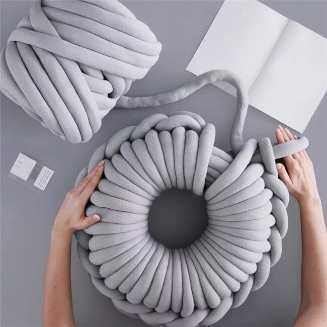 250g wielkogabarytowe przędzy dziewiarskiej DIY ręcznie dzianiny tkania koc gruba przędza bardzo grube przędzy na drutach/szydełka/dywan/kapelusze: szary