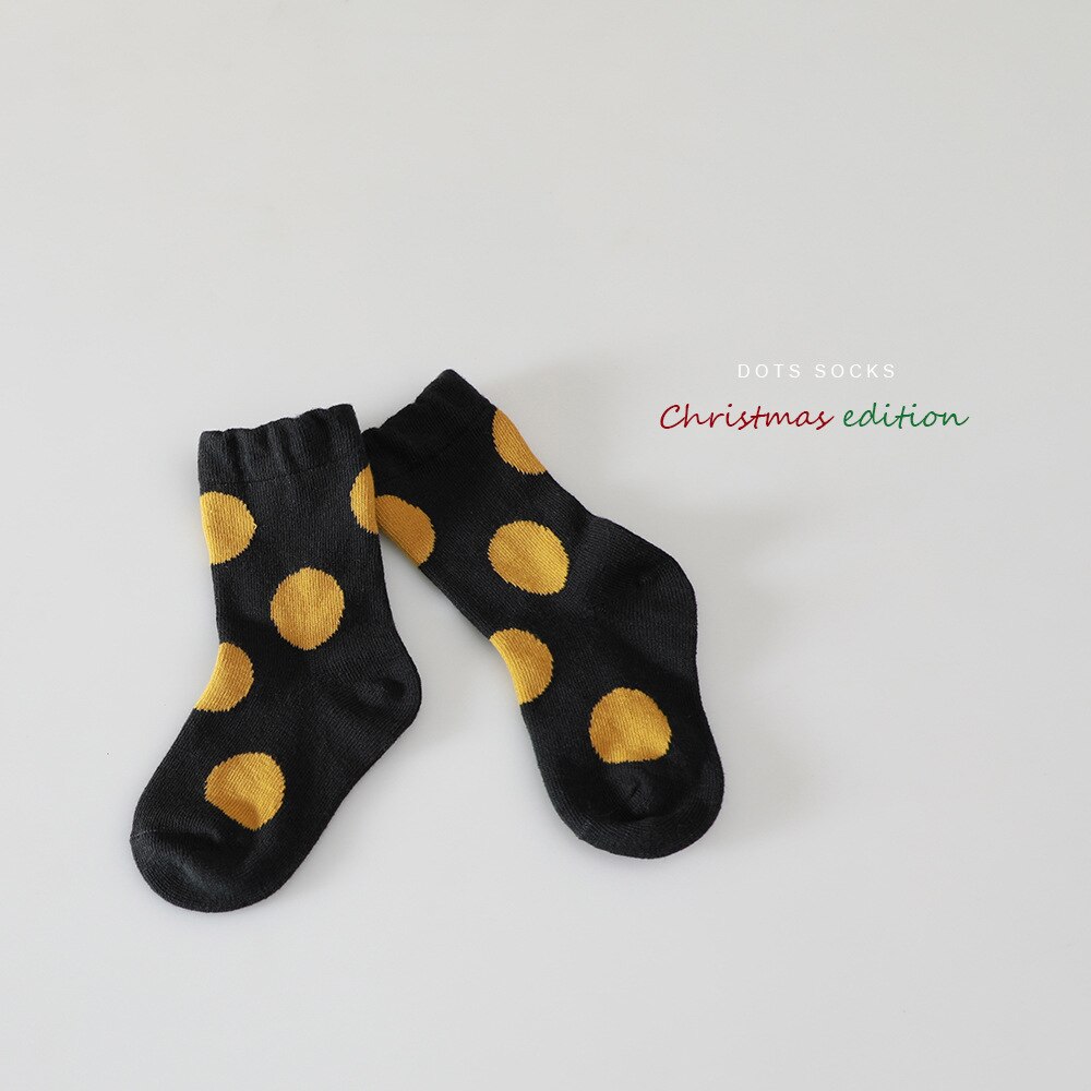 Chaussettes à pois colorées pour filles, chaussettes de sport pour enfants, chaussettes de sol en coton pour enfants, de noël: grey / 6 to 9y