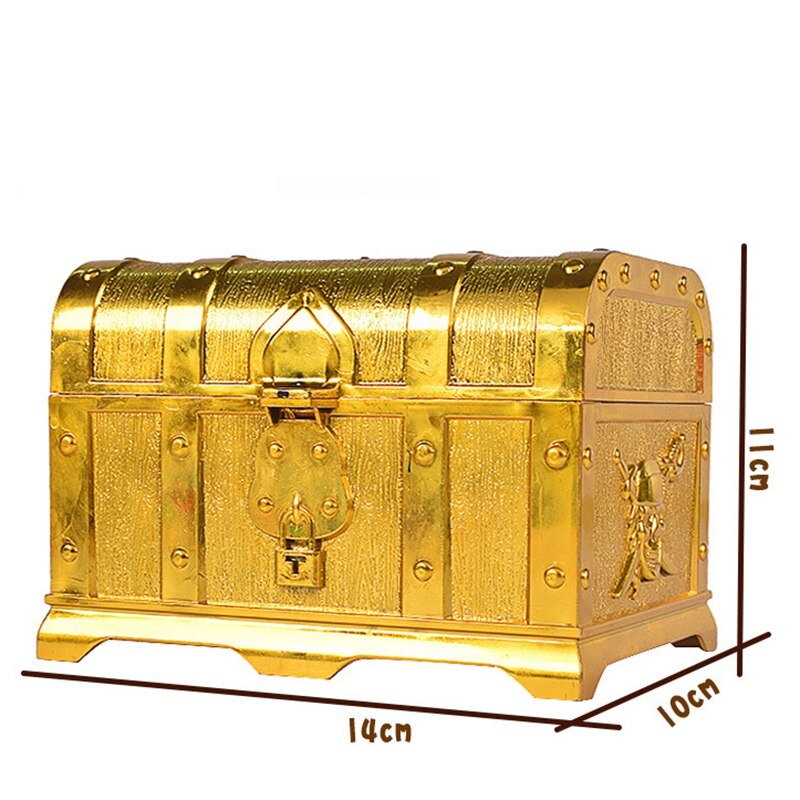 Pirate Treasure Chest Decorative Treasure Chest Keepsake Jewelry Box Plastic Toy Treasure Boxes Party Decor Large Size
