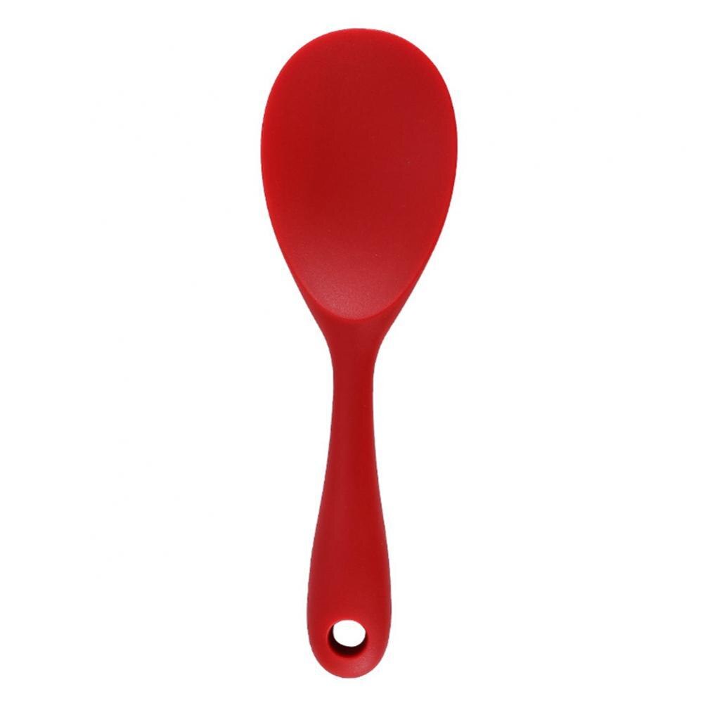1PC Kitchen Tool Rice Server Rice Spoon No-stick Silicone Rice Shovel Spoon Cooking Scoop Baking Tool Kitchen: Red