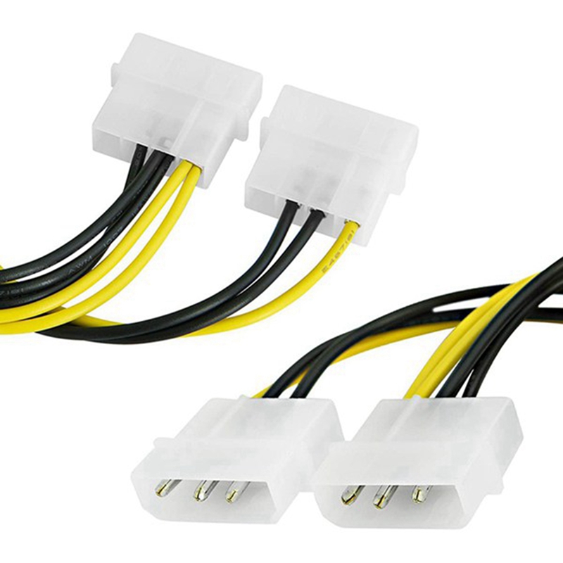 40Pcs 18cm 8Pin to Dual 4Pin Video Card Power Cord 180W Y Shape 8 Pin PCI Express to Dual 4 Pin Molex Graphics Card
