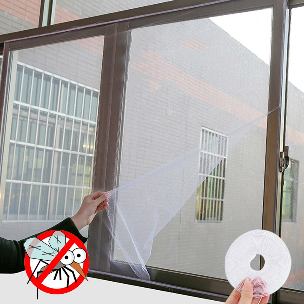 DIY Window Screen Net Mesh Curtain Summer Anti-Mosquito Cortinas Flying Wasp Window Screen Insert Cover Netting Kit Protector