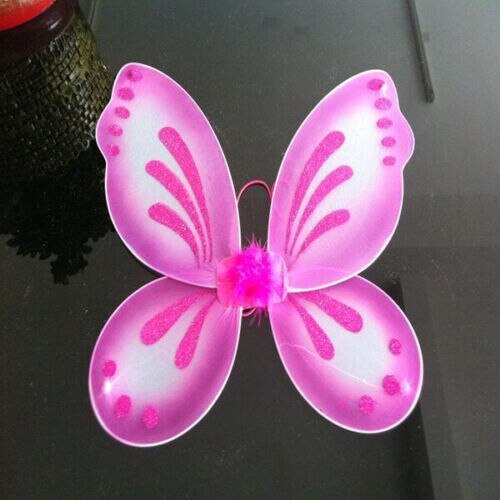 18x19 Princess Angel Fairy Wings Butterfly TinkerBell Pixie Dress Up Costume 10 Kinds Colors: Hot Pink