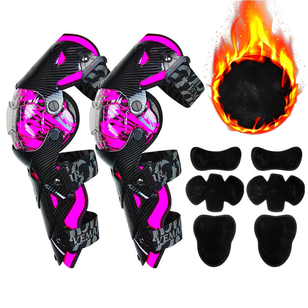 Men Motorcycle Knee Pads Red Moto Protection Knee Protector Motocross Equipment Motorbike Knee Moto Protective Gear Four Seasons: E18 Warm PR KneePads