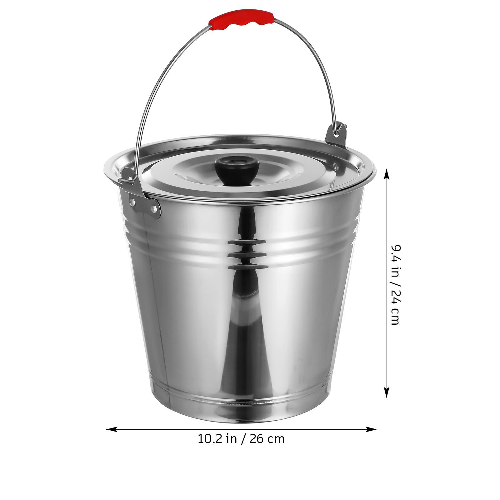Metal Barrel Bucket Buckets Drink Dispenser Ice Stainless Steel Milking with Lid Water Pail