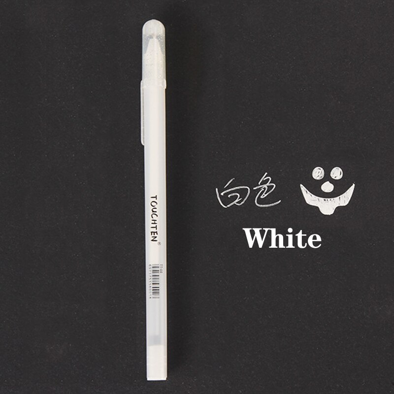 Rotulador de pizarra blanca, marcador Kawaii de 0,8mm, para dibujo, grafiti, arte, delineador, papelería, 1 Uds.: White