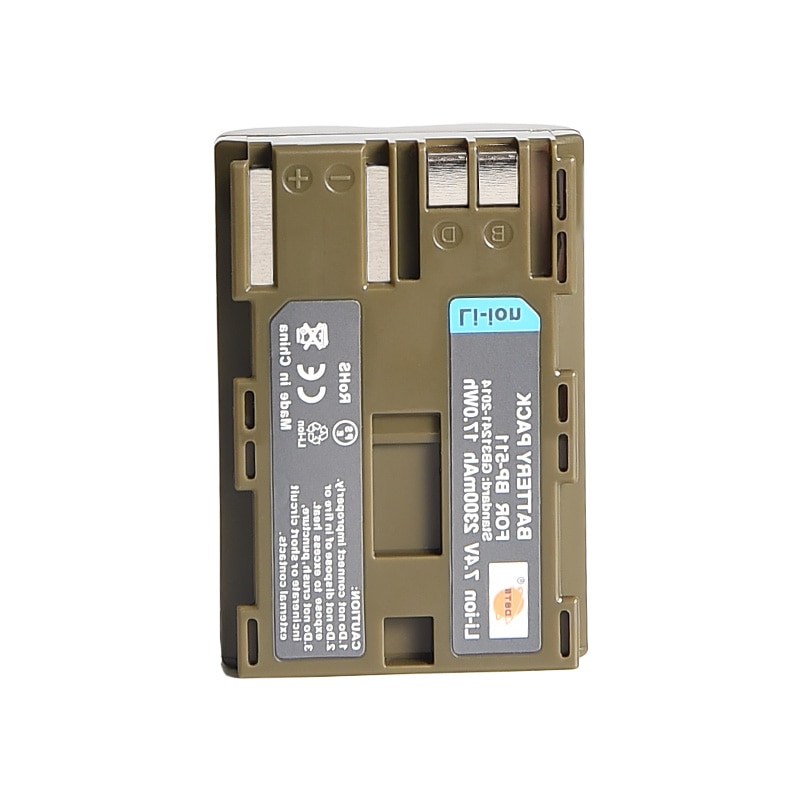 2PCS 2300mAh 7.4V DSTE BP-511 BP-511A BP511 Battery Charger for Canon 20D 30D 40D 50D MV 30i 300 300i ZR20 25MC Camera