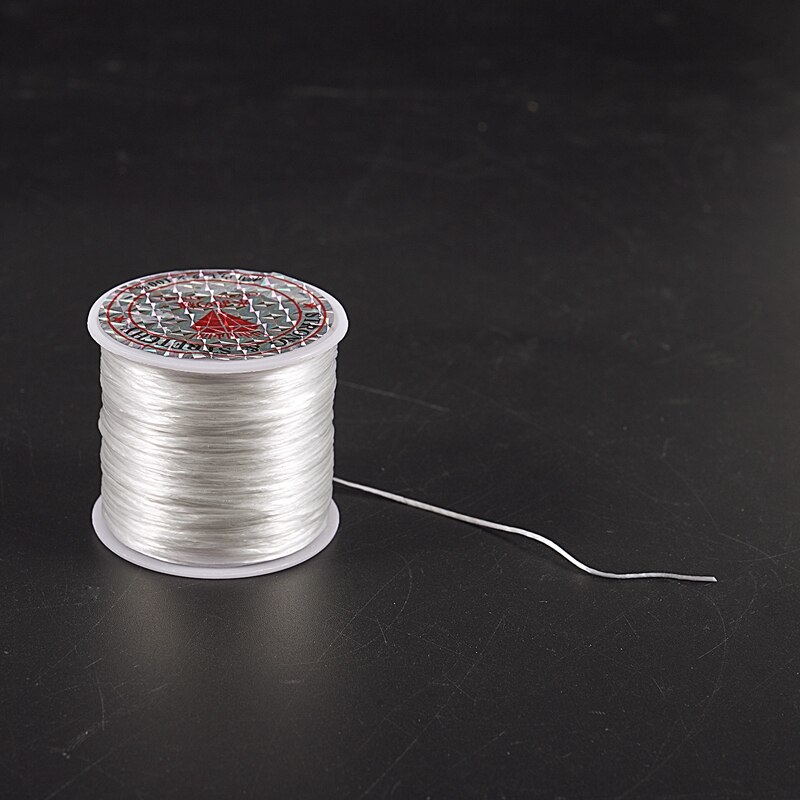 Witte elastische rekbare kristallijn sieraden kralen draad klos 100 meter