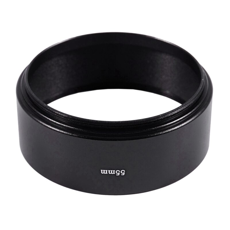 1 stuks vervangende schroefbevestiging, 55mm zwarte metalen zonnekappen voor camera's en 1 stuks rubberen zonnekap met uv-gradatie voor lensfilters 67mm
