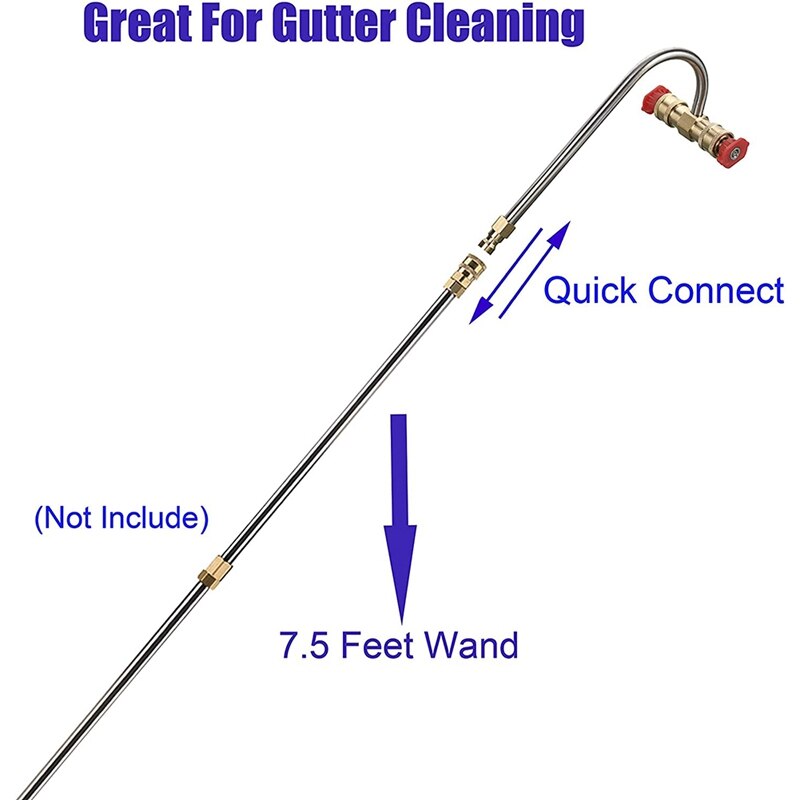 Gutter Cleaner Attachment Accessories for Pressure Washer,Washer Nozzle Tips,1/4 Inch Quick Connect