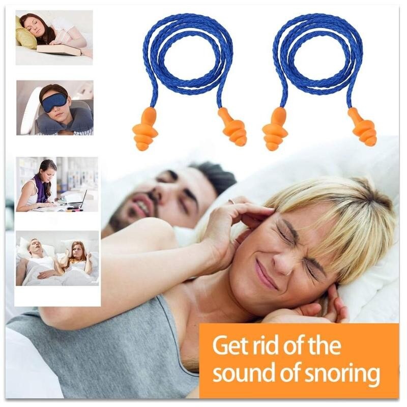 1 Paar Herbruikbare Silicone Slaapdoppen 40dB - Met 5 Paar Verwisselbare Tips, Zwart