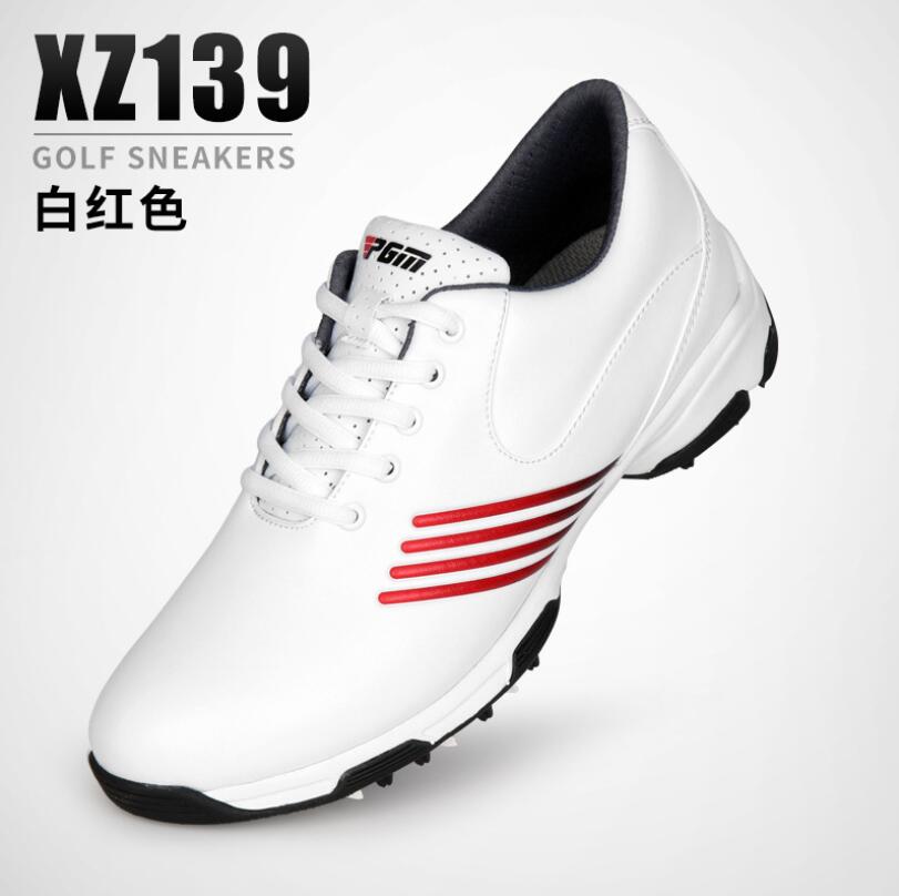 PGM Golf Shoes Women Waterproof Anti-slip shoes: white red / 37