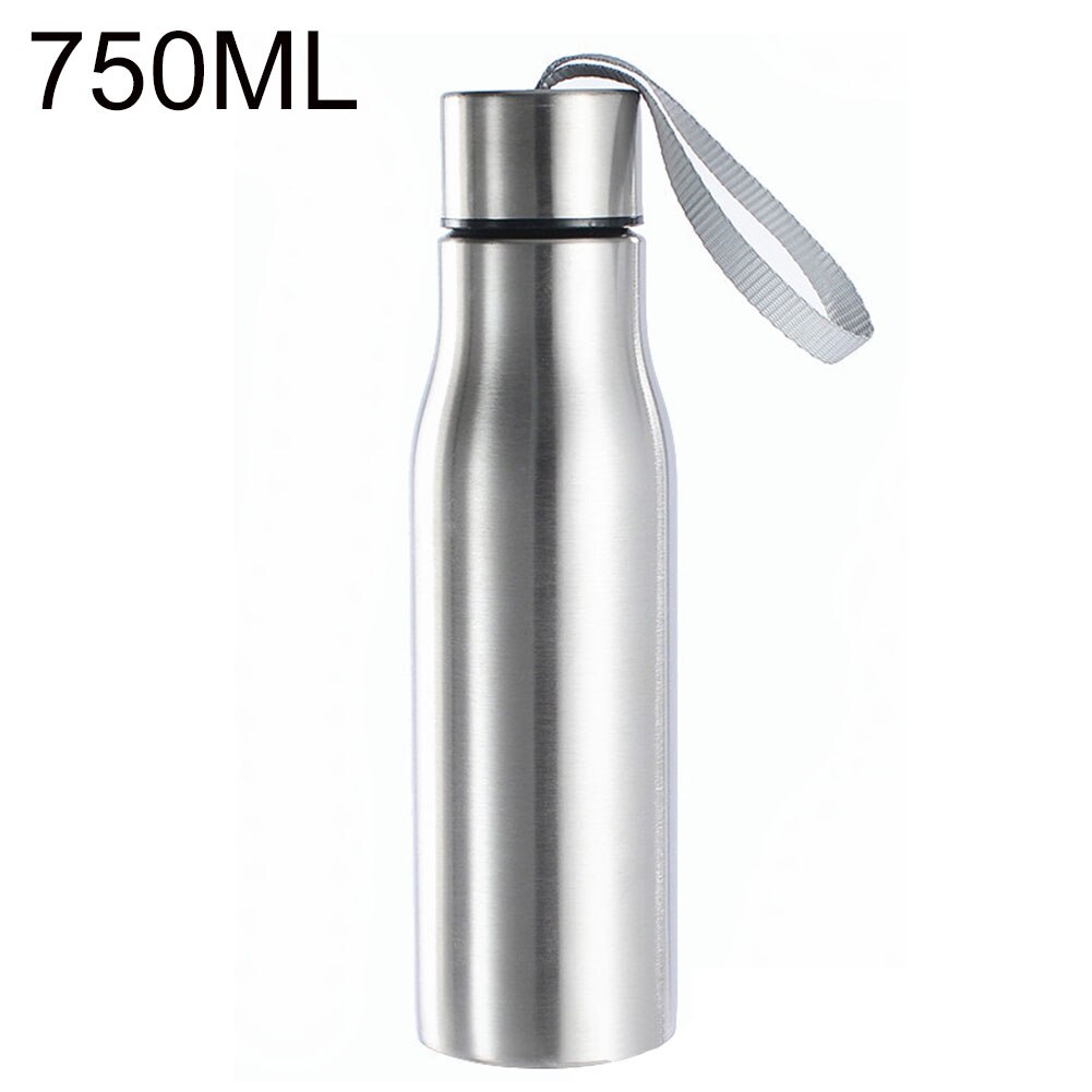 500/750ml bærbare rustfritt stål vann kopp øl drikke flaske med totetau flott til reiser, treningsstudio, yoga, camping, fotturer,: 750ml