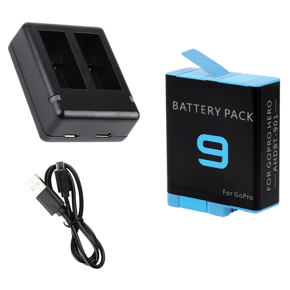 Cargador de batería para GoPro Hero 10 9, accesorios para Go Pro Hero 9 Black Battary, Cable de carga de doble puerto de 1720mAh: DD2051-C1