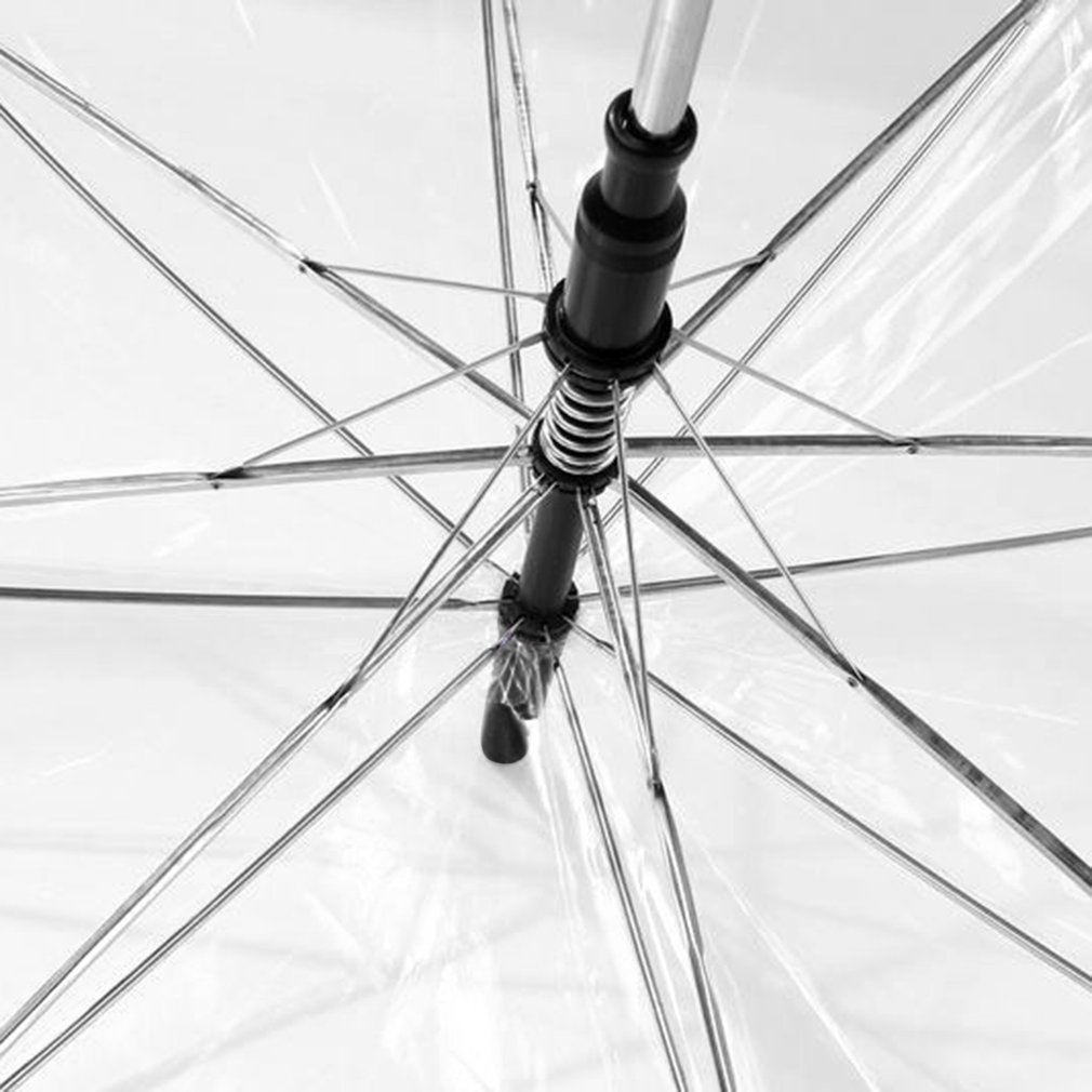Plastic Transparent Umbrella Lovely Rain Sunny Women Girls Ladies Long Handle Birdcage Dome See Through Umbrellas