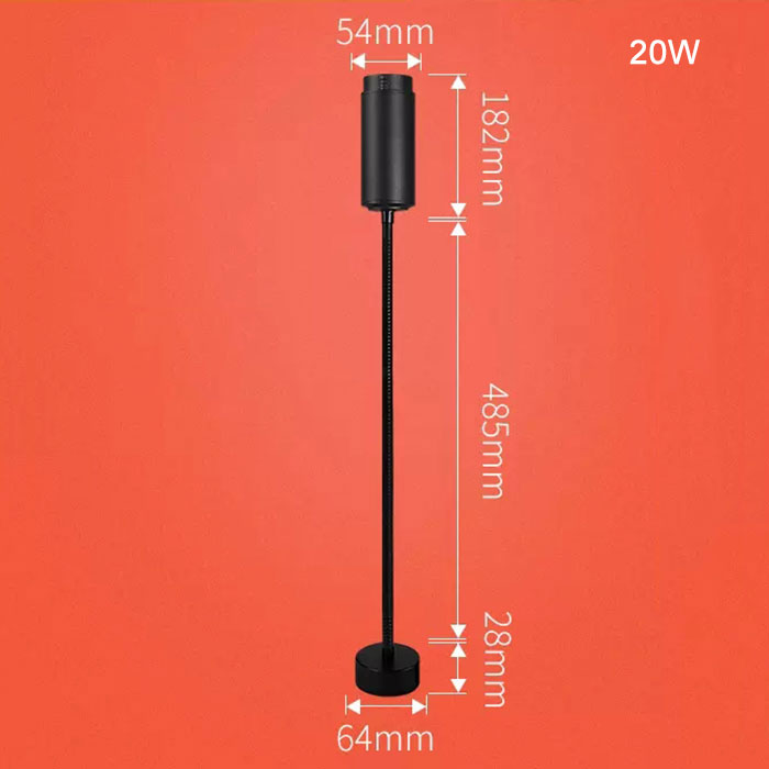 Kommerzielle 30 cm oder 50 cm lange Arm-Schwanenhals-LED-Schienenleuchte mit Abstrahlwinkeleinstellung für sterben Beleuchtung von beladen, beladen, Einkaufszentrum, Ausstellungen und Zuhause: Dunkelgrün / Blau