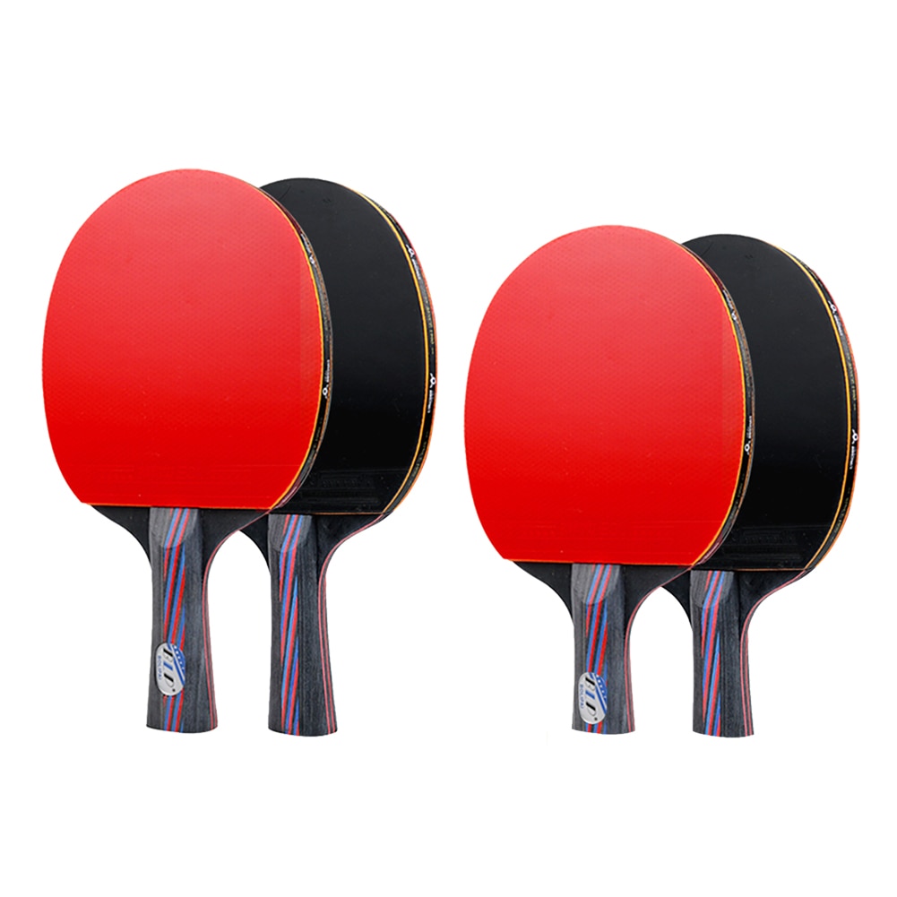 Houten Dubbele Gezicht Puistjes-In Tafeltennis Racket Set Volwassen Student Training Krachtige Ping Pong Paddle Bat Met Zak