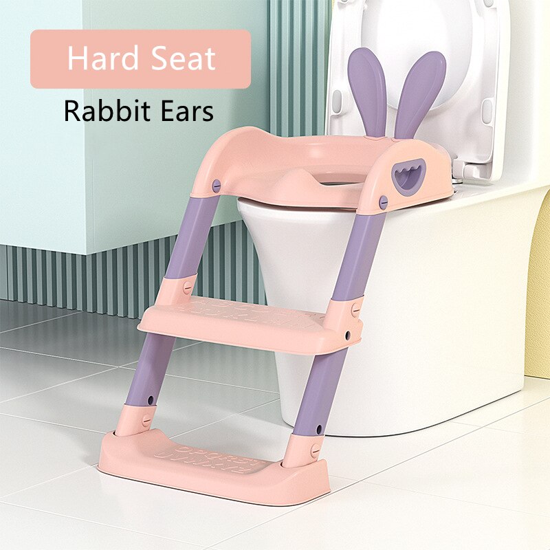 Kinderen Wc Trap-Stijl Jongens Meisjes Baby Ladder Vouwen Pot Met Kussen Kids Huishoudelijke Potje Urinoir Verstelbare Stap kruk: Pink Hard Seat B