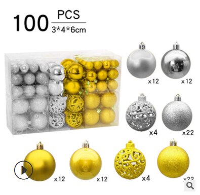 100pcs 3-6cm Christmas Tree Decorations Balls Bauble Xmas Party Hanging Ball Ornaments Christmas Decorations for Year: 7