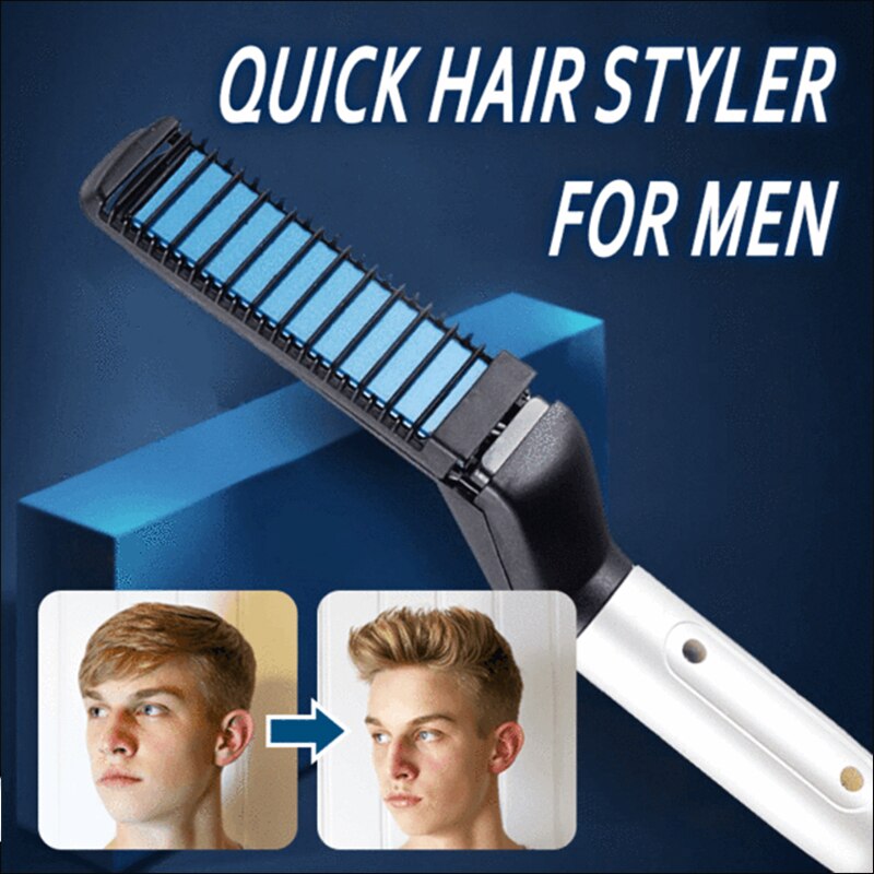 Multifuncional pente de cabelo escova barba alisador de cabelo endireitar pente modelador de cabelo rápido modelador de cabelo para homem