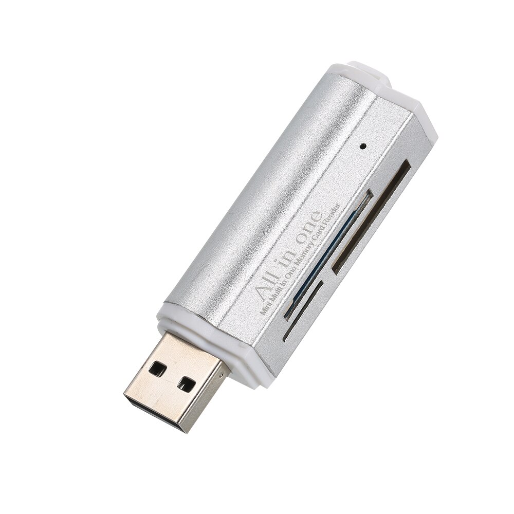 Usb 2.0 mini bærbar alt i en kortlæser til sd/sd/tf/ms duo/micro ms (m2)/ ms pro duo usb 2.0 usb kortlæsere til pc -computer