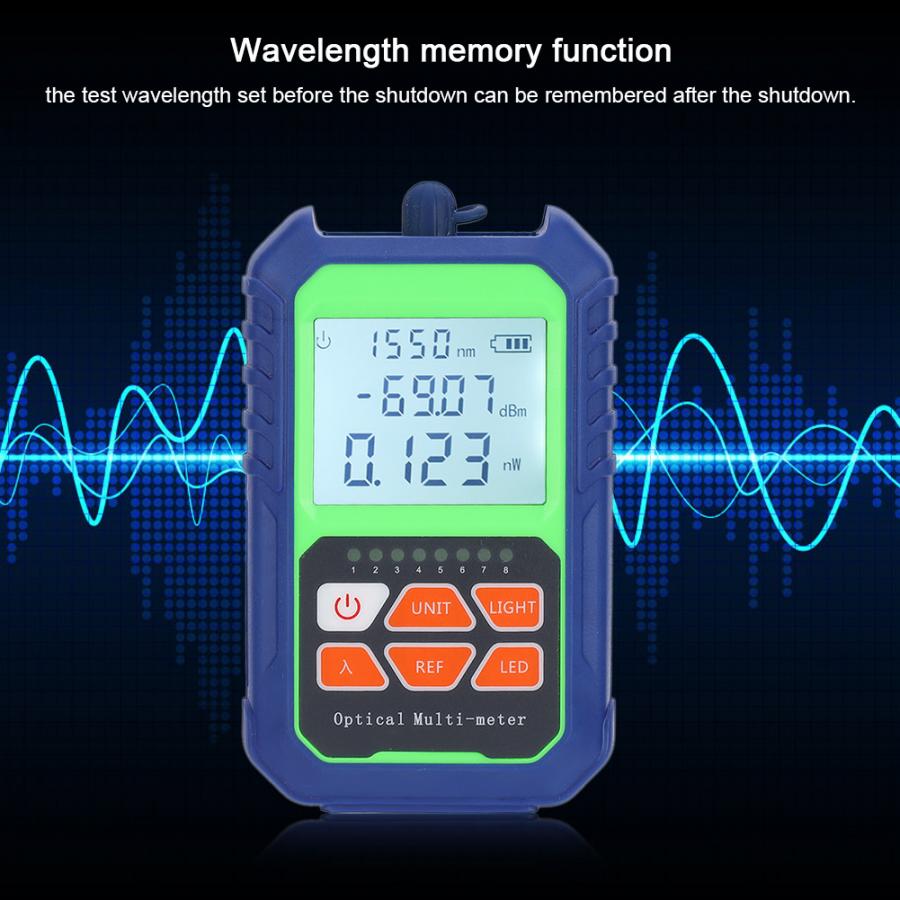 High Precision Mini Optical Power Meter Multi-Function Cable Tester Tool with LED Light Fiber Optic Cable Tester