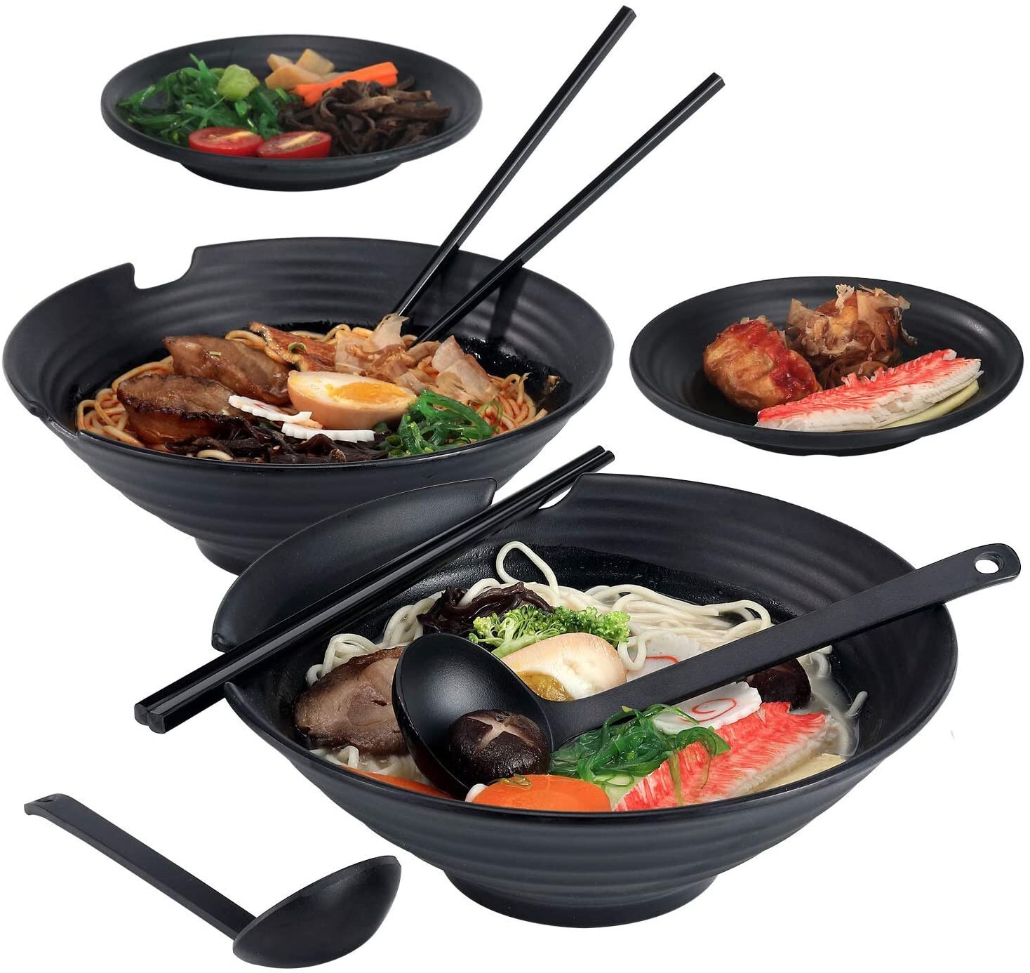 2 Sets Ramen Kom Set Noedels Kom Servies Kits Duurzaam Japanse Ramen Bowls Lepels Eetstokjes Schoteltjes Sets Keuken Servies